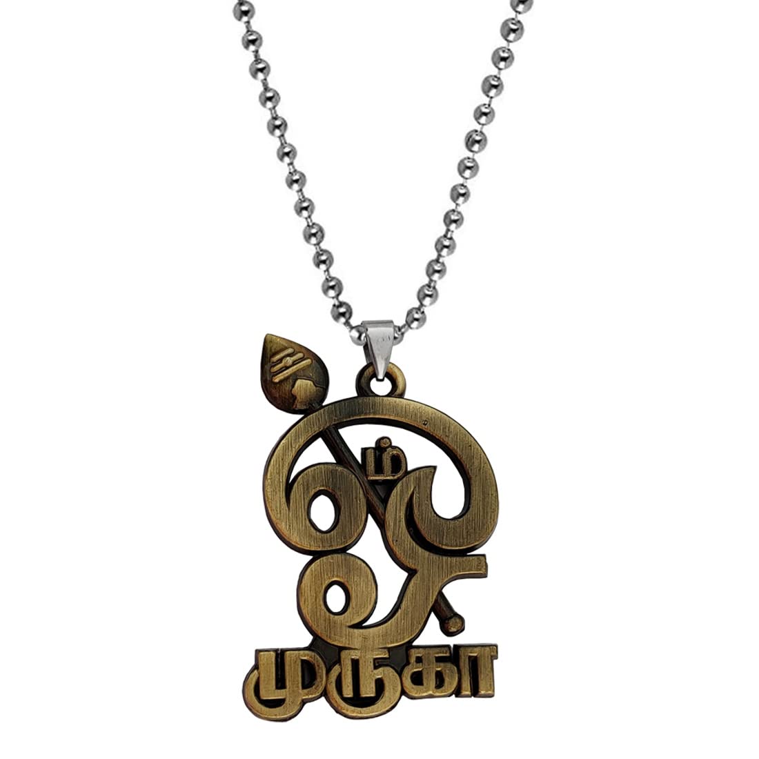 South Indian Jewelery Lord Murugan Bronze Silver Bronze,Metal Pendant Necklace Chain for Unisex
