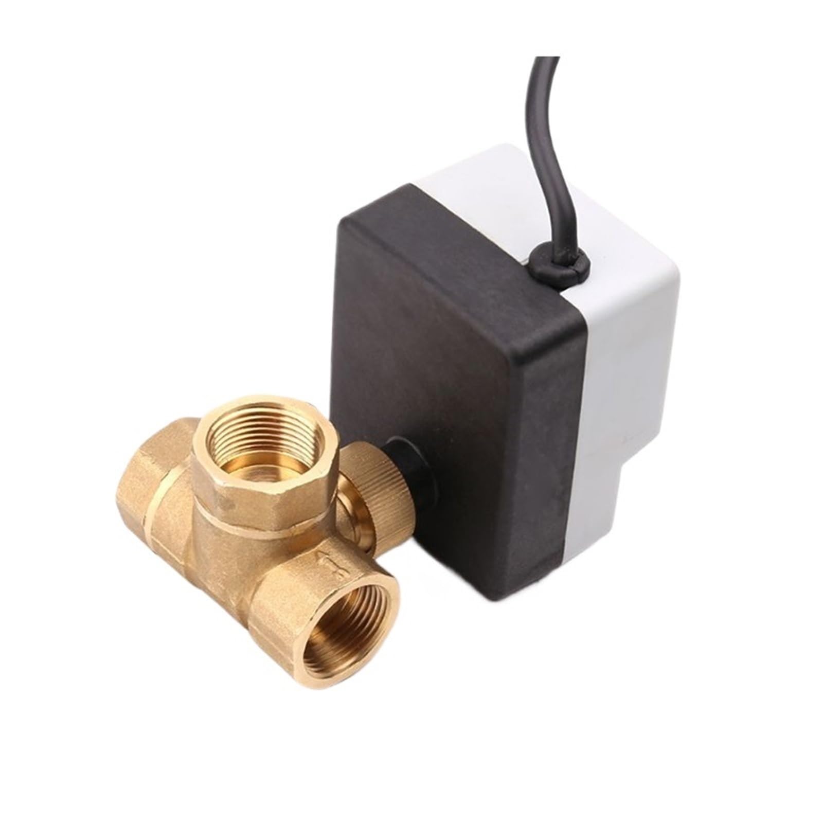 Valvola a sfera motorizzata a 3 vie da 1/2“ 3/4” 1“ 2 pollici Valvola a sfera a tre fili Valvola a sfera di controllo a due punti con interruttore manuale(1-1/4",24VDC)