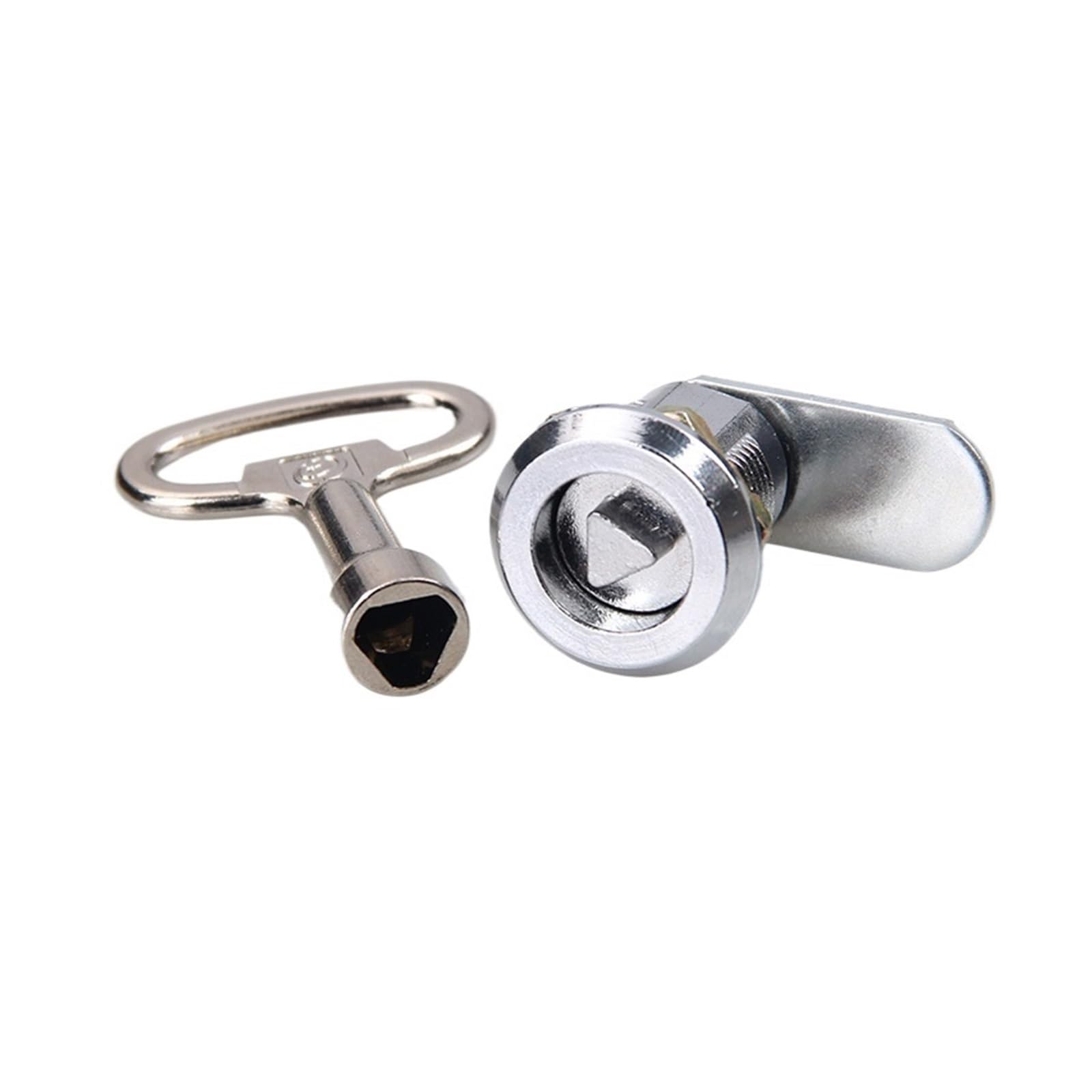 MS705-16/20 Zinc Alloy Cabinet Lock with Key, Small Triangle Cam Lock for Office Desk Letter Box(4Sets-20mm-with Key)