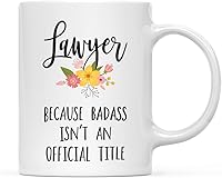 Vista 18 de Andaz Press Taza de café de 11 onzas, regalo de broma, madrina porque Badass no es un título oficial, gráfico floral, paquete de 1