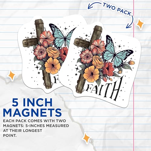 Imanes decorativos 2 pack cruz con mariposas y rosas miniatura 3
