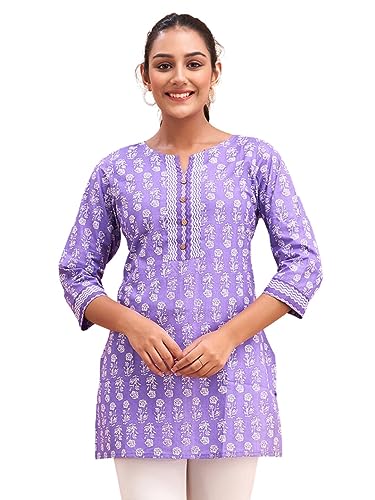 Image of feranoid Women Cotton Printed Short Kurti | Short Kurti for Women | Printed Cotton Kurti