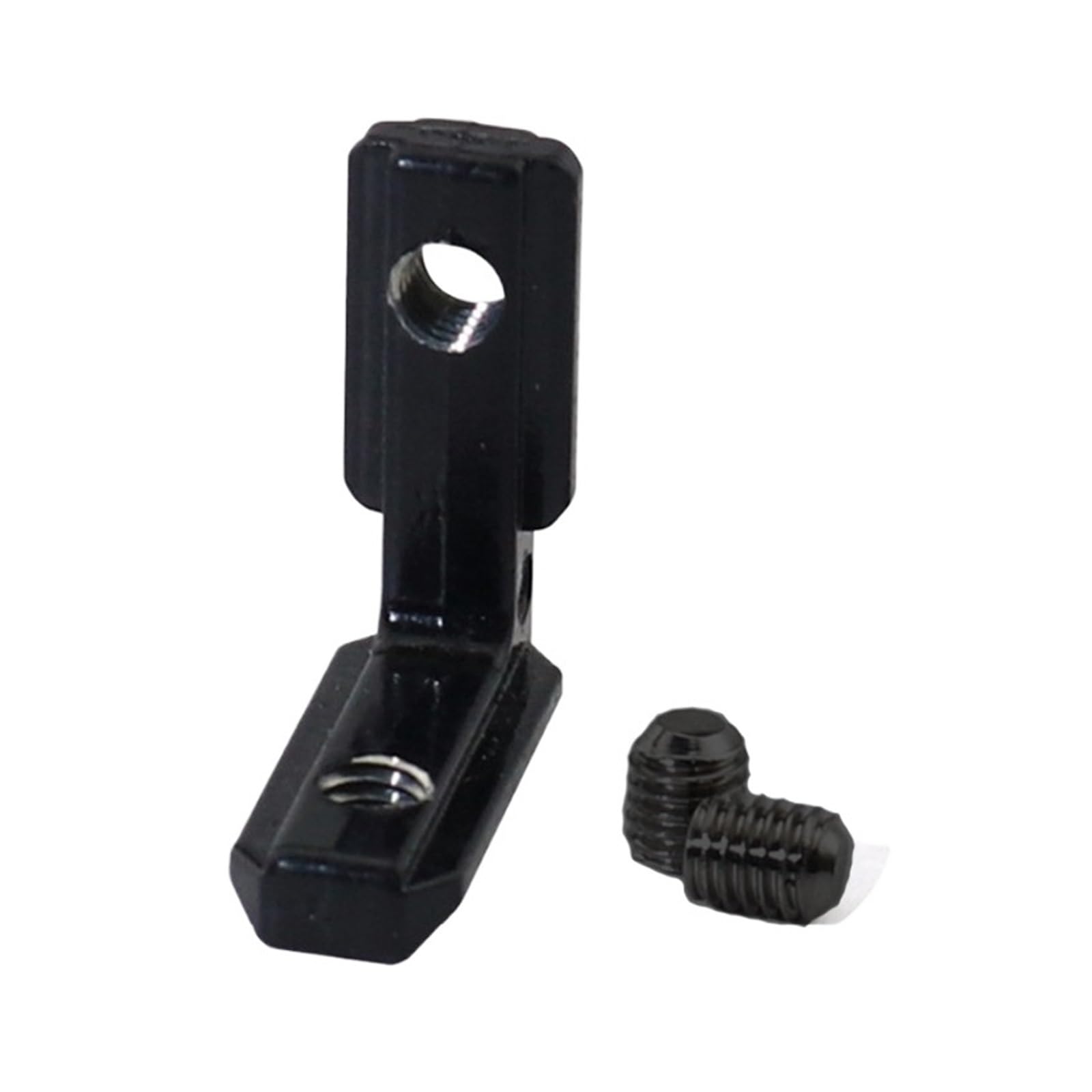 Coin interieur L 4545 noir avec vis pour profilé aluminium fente en T