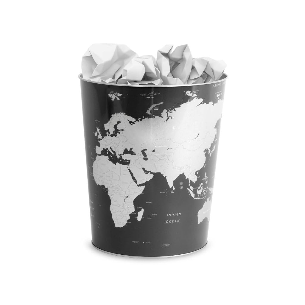 Corbeille à papier globe gris Balvi pour embellir votre bureau de travail