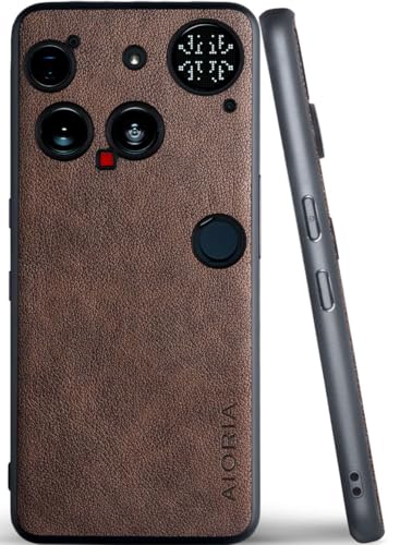 Coque Nothing Phone AIORIA étui protection cuir complet marron