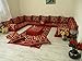 U-Shaped Arabic Majlis Floor Seating Set with Cushions Ethnic Design Bohemian Style Ideal for Family Gatherings and Stylish Home Decor