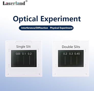 Young's Double-Slit Experiment, Single Slit, with Holder Observation Board Red Light Source, Optics Elements, Optical Physical Experiment Kit, Interference Diffraction Grating Sheet 50 * 50mm