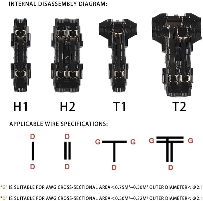 10PCS 2 Pin Way Waterproof Electrical Connector Led Car Compact Wire Connectors Splice Crimp Terminal Block(T1 Transparent)