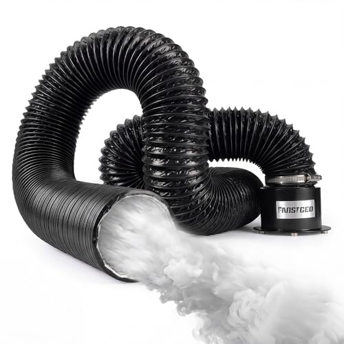 FANSTGEQ 20Ft Heat Resistant Fog Machine Hose Quick Connect Smoke Duct