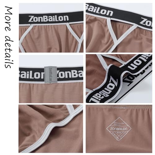 Men's Open Front Briefs Ball Pouch Bulge Enhancing High Fork Bikini Briefs 5
