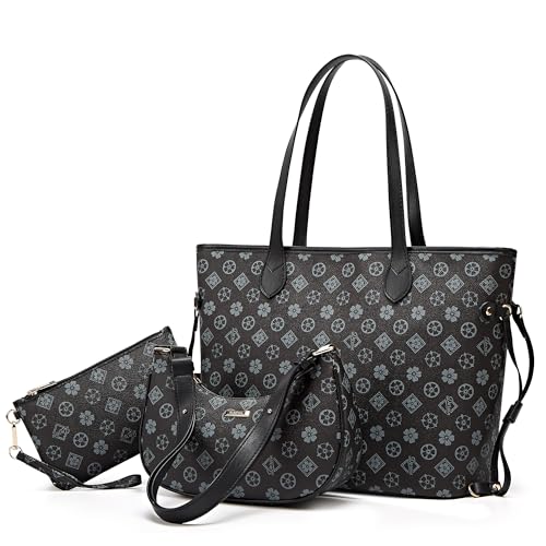 Image of Women Fashion Synthetic Leather Handbags Tote Bag Shoulder Bag Top Handle Satchel Purse Set