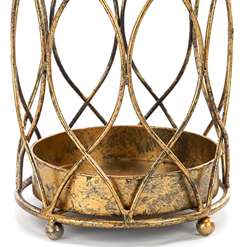 Smqljxc Umbrella Stand Rack, Gold Round Umbrella Holder For Entryway, Canes Walking Sticks Holder, Metal Entry Hallway Decor For Home Office, With Removable Drip Tray #TOP3