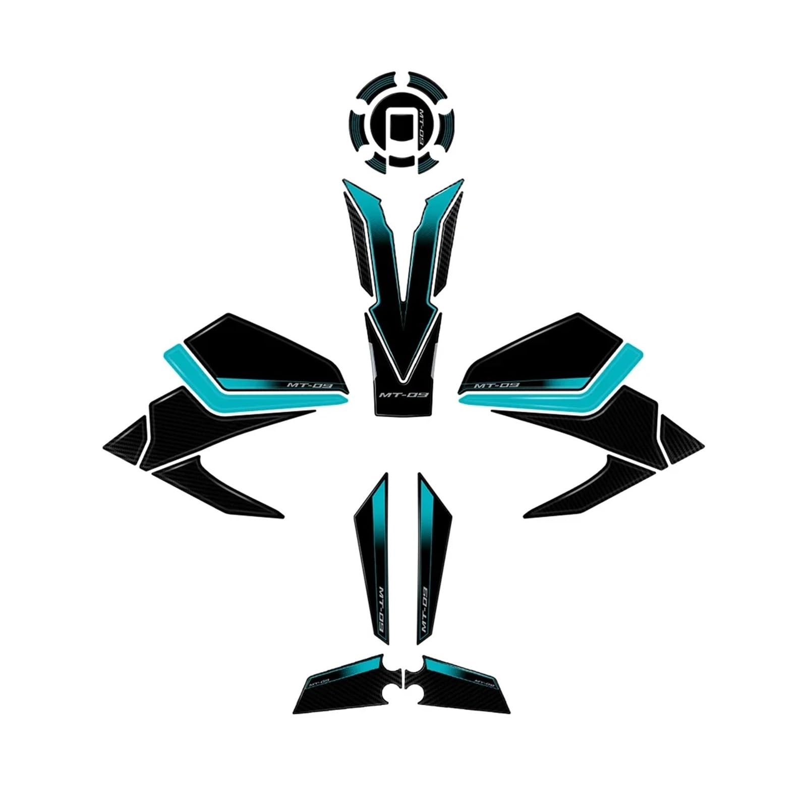 Tank Pad Stickers 3D Motorcycle Fuel Tank Protection Decals Waterproof for Ya&maha Mt09 MT-09 MT MT09 09 2024 Fuel Tanks Pads