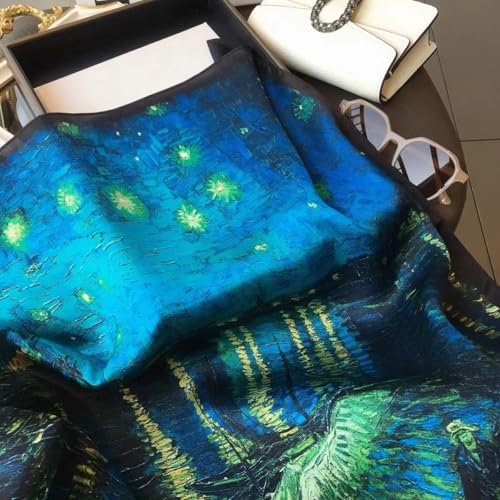 100% Pure Mulberry Silk Scarf 27"x27" Natural Silk Breathable Lightweight Digital Printed Neckerchief Scarves4