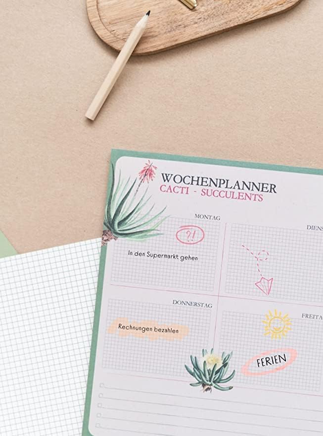 Grupo Erik Weekly Planner A4 In German - Botanical Cacti - Image 5