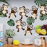 Qunclay Monkey Cutouts Jungle Party Decorations Monkeys Birthday Party Supplies Paper Safari Hanging Wall Decor Animal Print Supplies