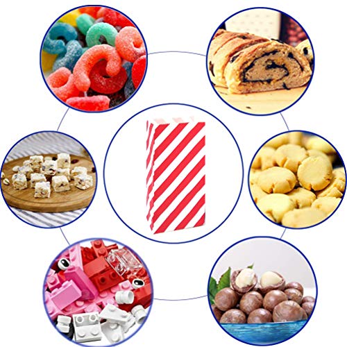 Adido Eva Bright Color Striped Paper Bags Rainbow Party Bags For Kids’ Birthday Party Baby Shower Wedding (3.5×2.3×7 In 50Ct) #TOP5
