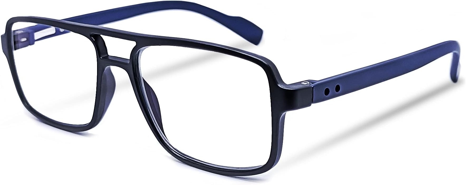 EFERMONEBlue Ray Cut Blue Light Filter Computer Glasses With Antiglare for Eye protection And Also Specialized Lens For Night Driving in retro deaign frame (Zero Power,Blue Coated) (Black-Violet)
