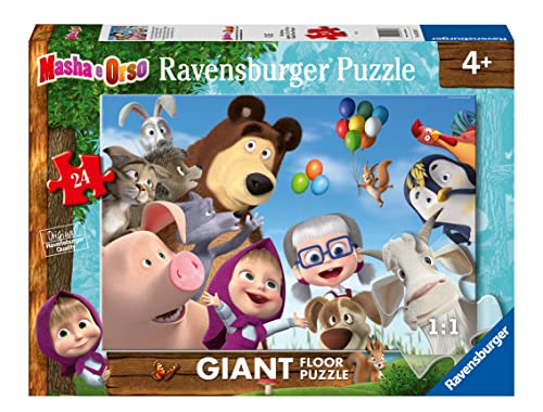 Ravensburger - Puzzle Mascha und der Bär, Kollektion 24 Giant Boden, 24 Teile, Empfohlenes Alter 3+ Jahre