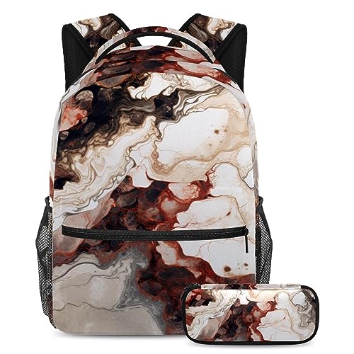 Sac à livres de voyage et école marbré pour garçons et filles