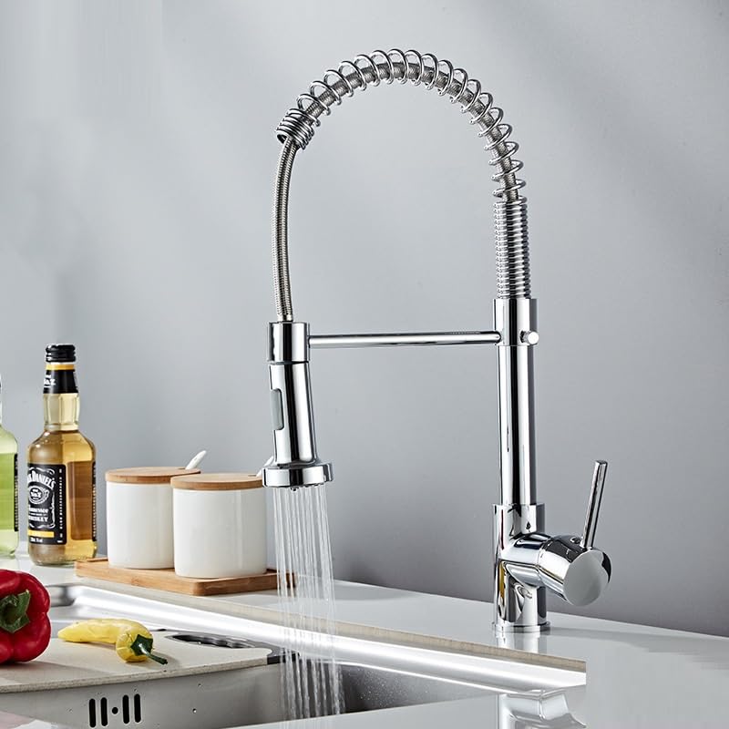 Robinet cuisine extractible pour éliminer les taches de calcaire et laver sans effort