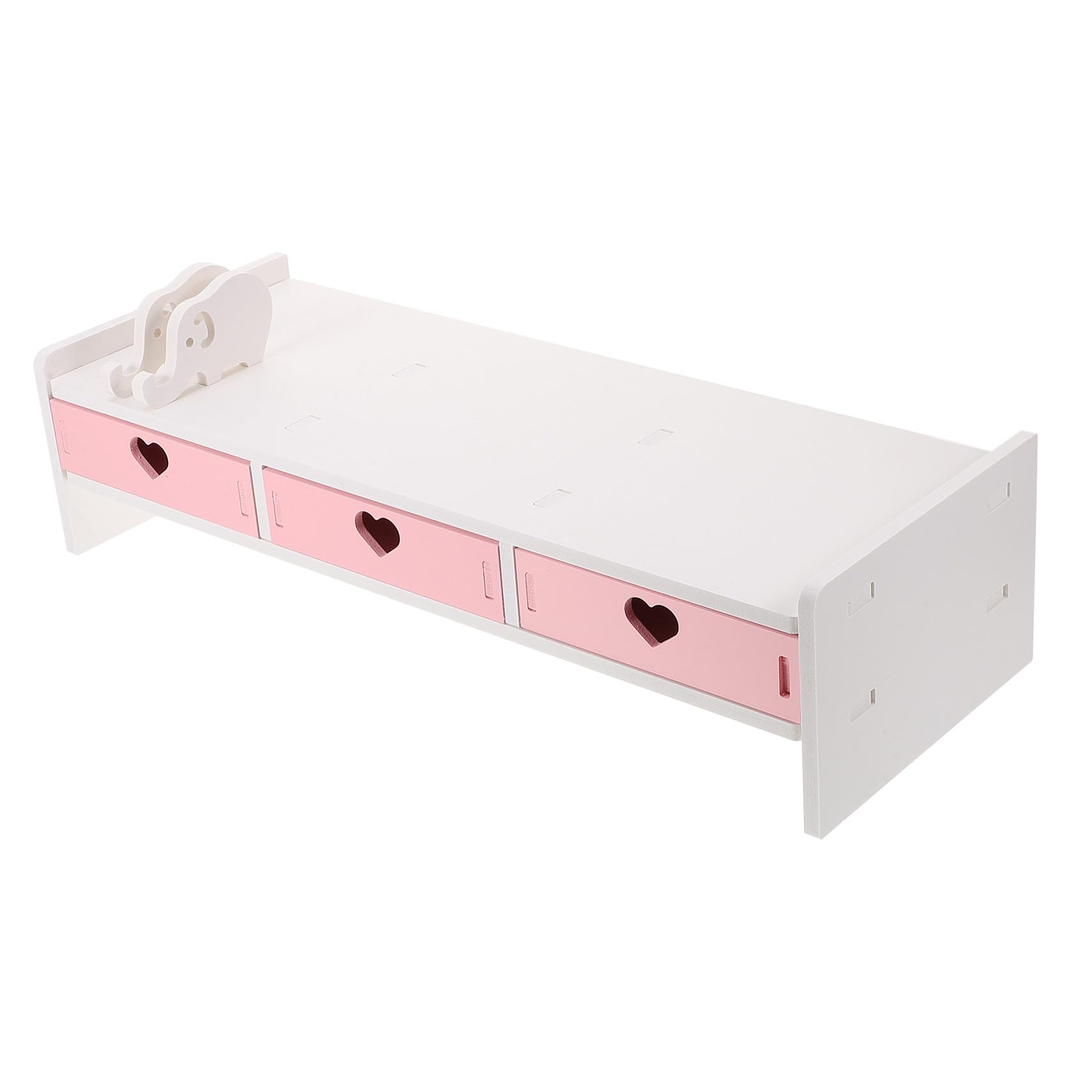 COHEALI Rialzo per Schermo del Computer in PVC Rosa, Supporto Stabile e Salvaspazio per Monitor, per Ufficio e Scrivania Contemporanea