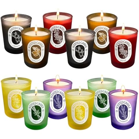 HOSVOT 12 Pack Soy Wax Scented Candles Cover