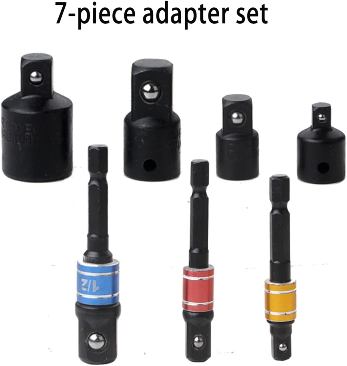 Hex Socket Adapter, 3PCS Drill Socket Adapter Converter Impact Driver Hex Shank to Square Bits Extension