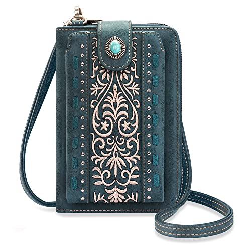 Image of Montana West Western Crossbody Phone Wallet for Women RFID Blocking Wallet Purse with Cash Slots & Zipper Pocket