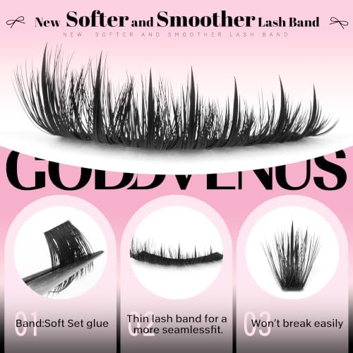 Goddvenus Pre-made Spikes Lash Clusters Wispy Manga Eyelash Clusters — view 6