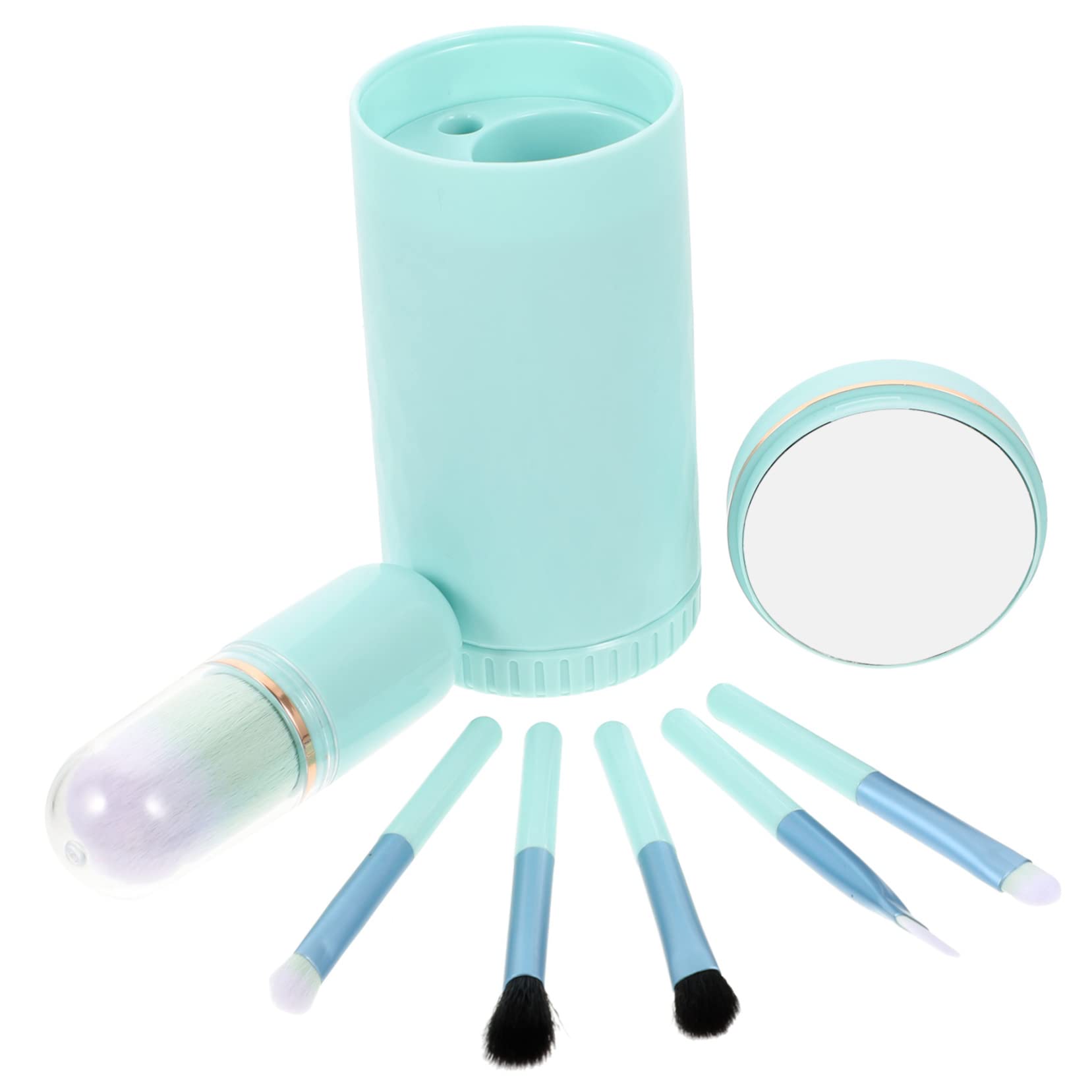 Healeved 4sätze Professionelle Kosmetikpinsel Mit Künstlichen Fasern Und Spiegel Tragbar Für Make-up-anwendungen Drehbarem Pinselhalter Und Praktischer Aufbewahrung