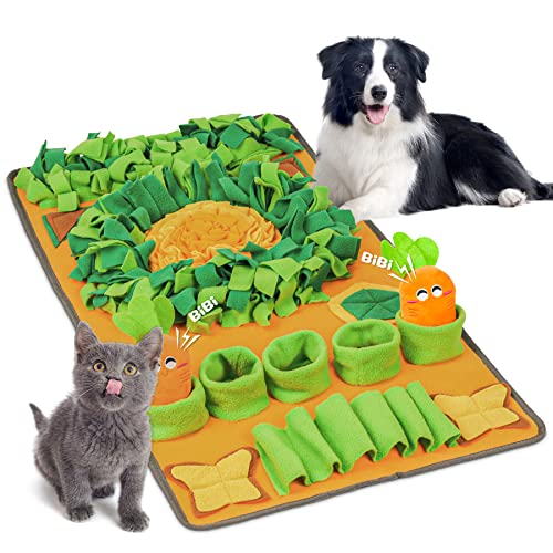 ComSaf Snuffle Mat for Dogs with 2 Squeakers, Large Dog Snuffle Mat Sniff Mat for Slow Eating & Smell Training, Interactive Feed Game for Boredom, Encourages Natural Foraging Skills and Stress Relief