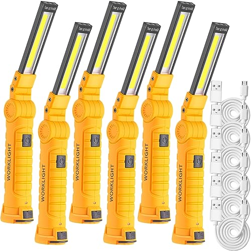 Lampes de poche LED rechargeables Mudder avec base aimantée jaune pour bricolage