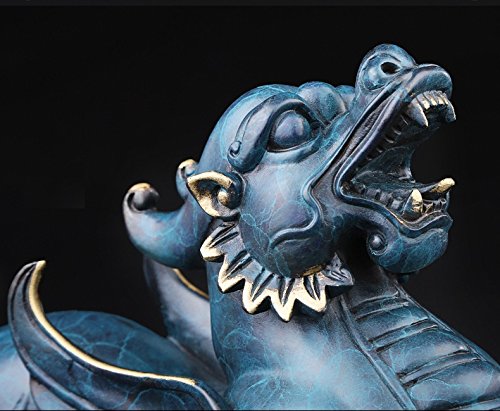 Boyull Large Size Feng Shui Copper Pi Yao/Pi Xiu Wealth Porsperity Statue,Feng Shui Décor (Set) #TOP4