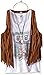 Beautees Girls' 2 Piece Fringe Vest And Screen Tank with Necklace