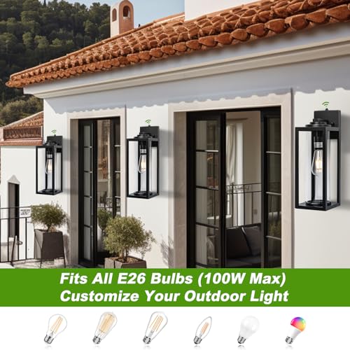 Image of FILIYANO Large Dusk to Dawn Outdoor Wall Lights, 20 Inch, Modern, 2 Pack