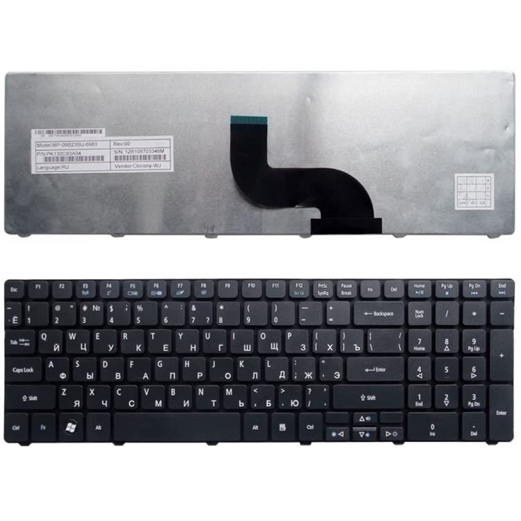Clavier anglais Acer Aspire 7736g QWERTY US de rechange pour PC portable