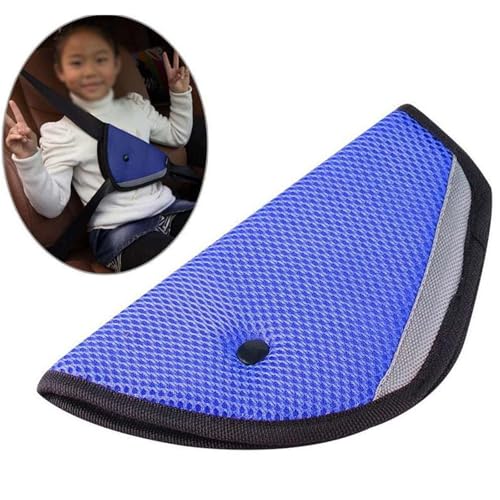 Image of Safe-O-Kid (Pack of 2) Car Safety Seat Belt Holder - Secure Seat Belt Keeper for Car Seat, Prevents Strap Twisting, Protects Neck, and Safeguards Kids from Car Belt Discomfort, Blue
