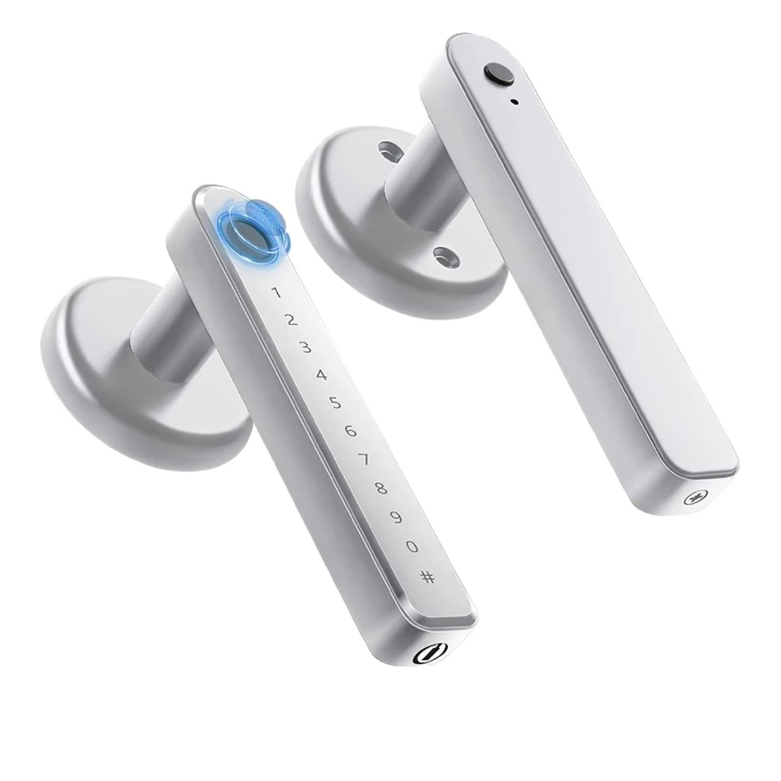 Serratura Smart Serratura Elettronica Digitale Serratura Intellinte Smart Home Impronta Digitale Biometrica For Tuya Password APP Senza Chiave Sblocca Sicurezza Porta Casa Ufficio Appartamento(White)
