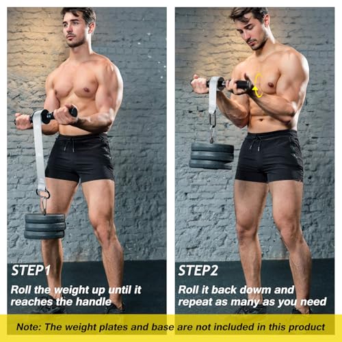 Image of VAIIO Forearm Strengthener and Wrist Roller with Quick Locking Mechanism - Durable PVC Anti-Slip Grip Handles - Perfect for Men and Women - Ideal for Hand, Wrist, and Forearm Strength Training