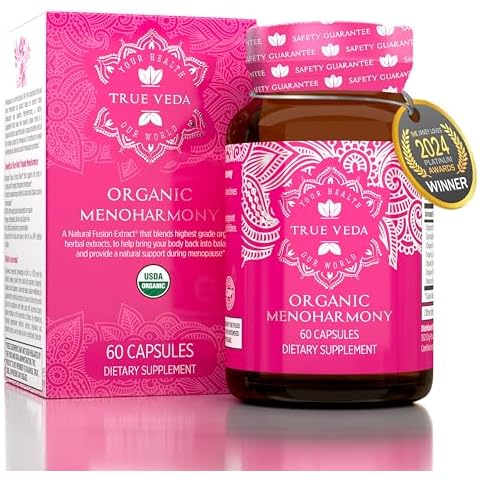Menopause Supplements for Women - USDA Organic | Menopause Support | Female Hormone Balance Supplement | Also Supporting with Premenopause and Perimenopause | 60 Vegan Capsules Cover