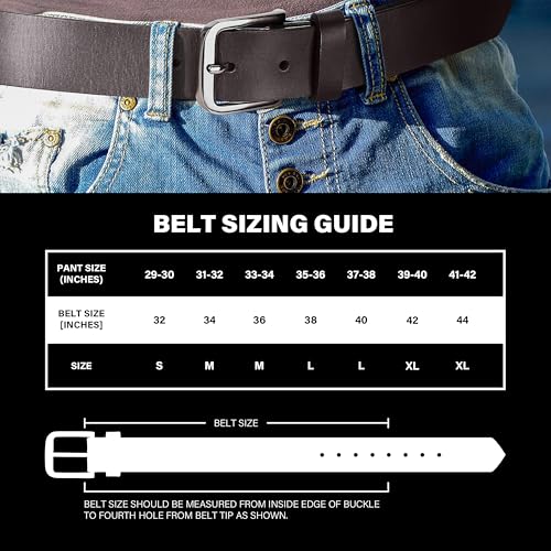 Image of Wrangler Men's Full Grain Genuine Leather 35mm Thick Casual Belt for Jeans, Pants