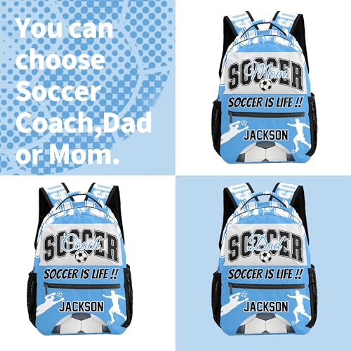 Custom Blue Soccer Bag for Sport Personalized Football Backpack Bag,Soccer Dad Travel Daypack3