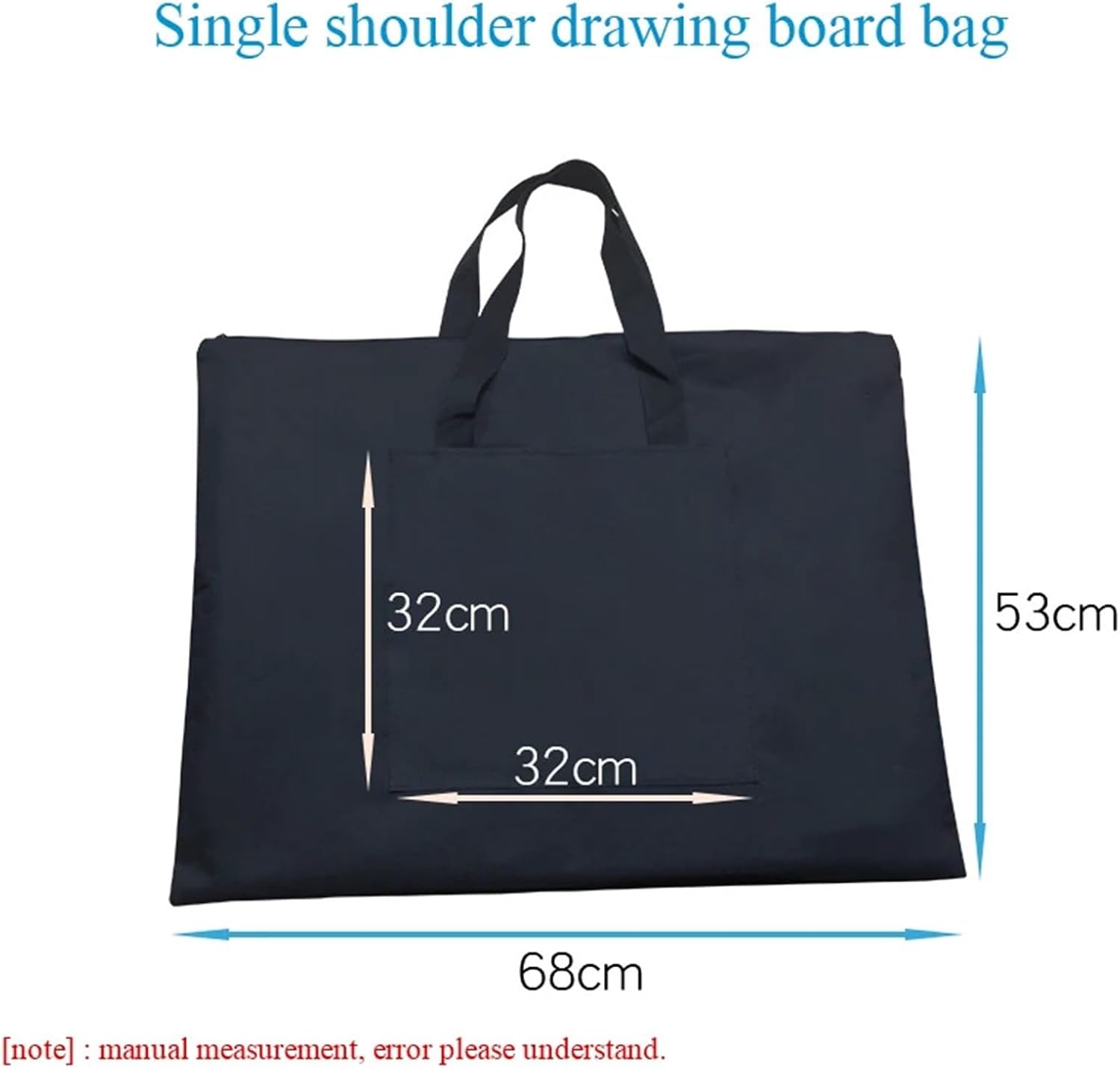 Art Portfolio Bag Black Portable Canvas A2 Single Shoulder Drawing Sketch Board Storage File Bag School Art Painting Bag for Artwork, Poster