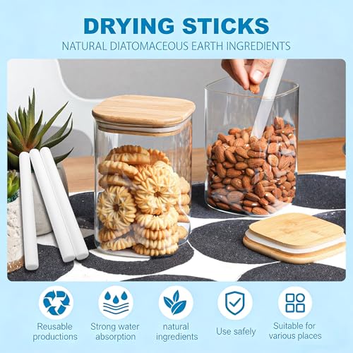 Image of Wisesorb 7 Pack Reusable Diatom Drying Stick - Quick Moisture Absorber, Multi-Purpose Humidity Control Dehumidifier Smooth Moisture Cleaner for Silicone Toys, Bathroom, Closet