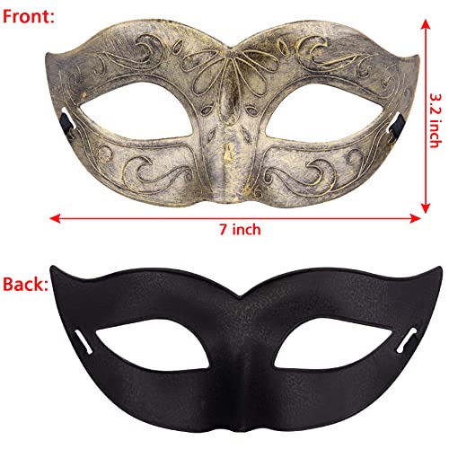 FEQO 64 Pieces Masquerade Masks Vintage Antique Mask Couple Venetian Masks for Halloween Carnivals Masquerade Party 4 Colours (Fox - Image 2