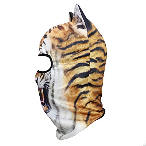 Image of WTACTFUL 3D Animal Ears Balaclava, Breathable Face Mask for Halloween