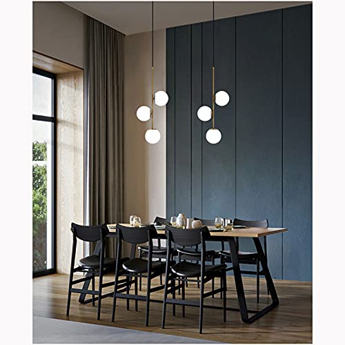 MZStech Lampada a sospensione in vetro bianco