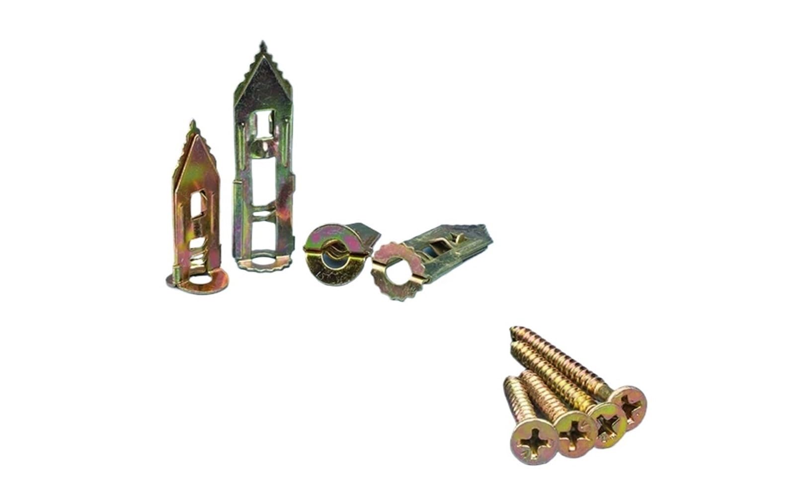 2sets Drywall Self-Drilling Anchors with Screws Kit Gypsum Expansion Dry Wall Anchor Screw for Fixing TV Cabinet Curtains
