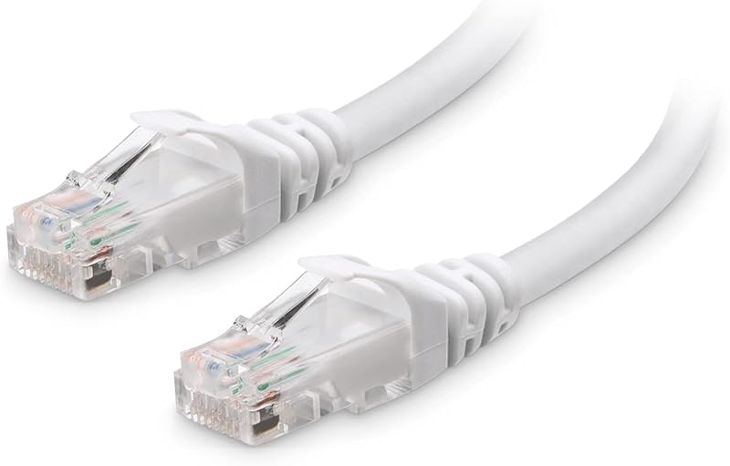 10Gbps Snagless Cat 6 Ethernet Cable, 9ft, White | 24 AWG Bare Copper, Gold-Plated RJ45, PoE++, 550MHz Bandwidth, Cat6 Cable, Ethernet Cord